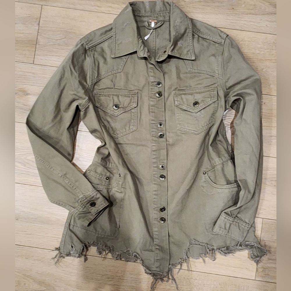 Free People Khaki Utility Jacket